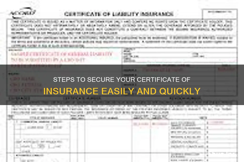 how do i obtain a certificate of insurance