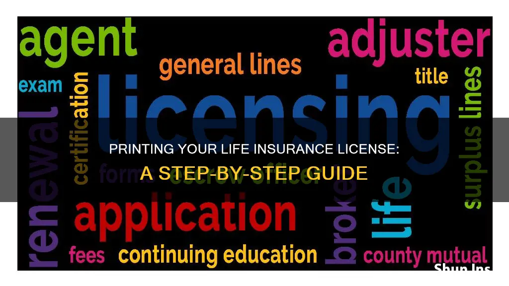 how do I print my in life insurance license