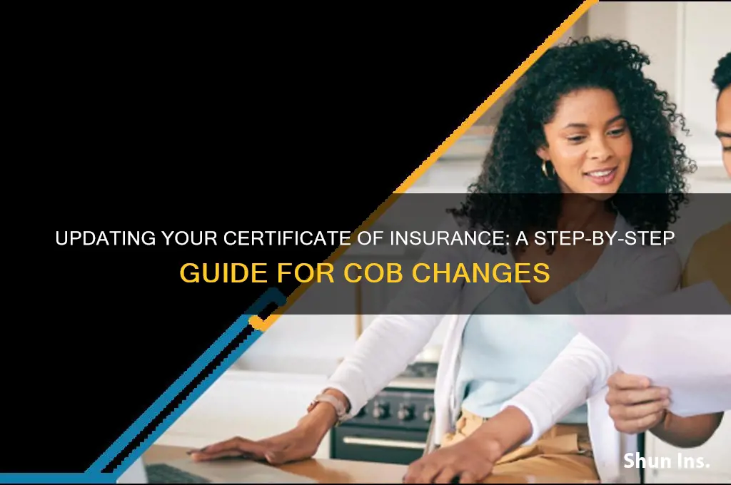 how do i update my cob with insurance