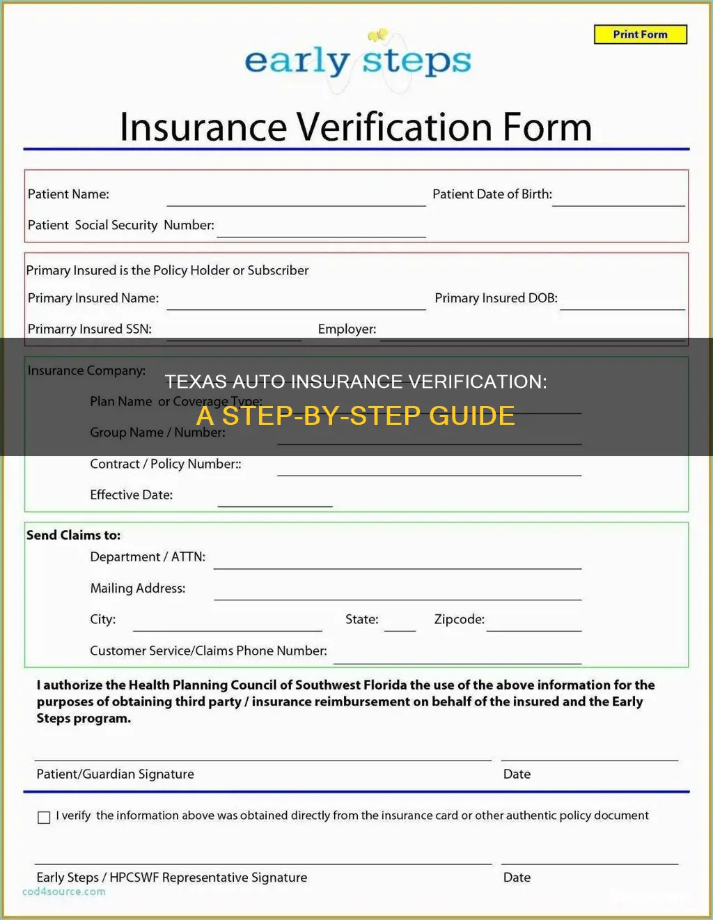 how do I verify auto insurance in Texas