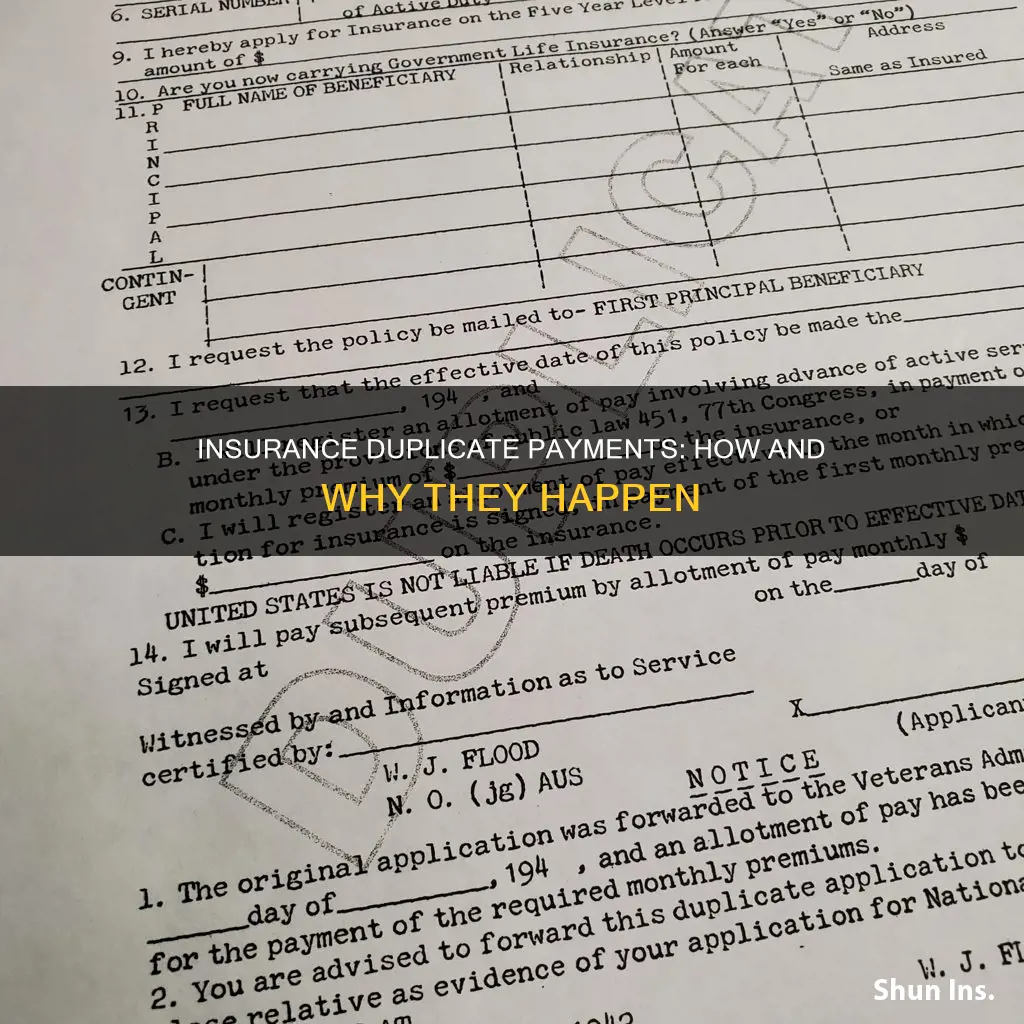 how do insurance duplicate payments happen