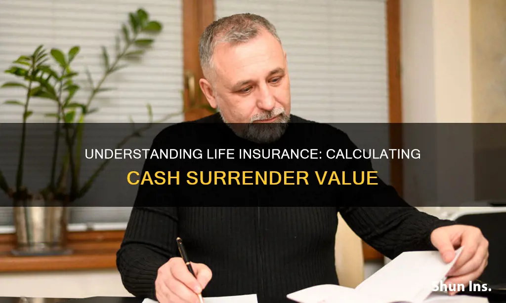 how do you calculate cash surrender value of life insurance