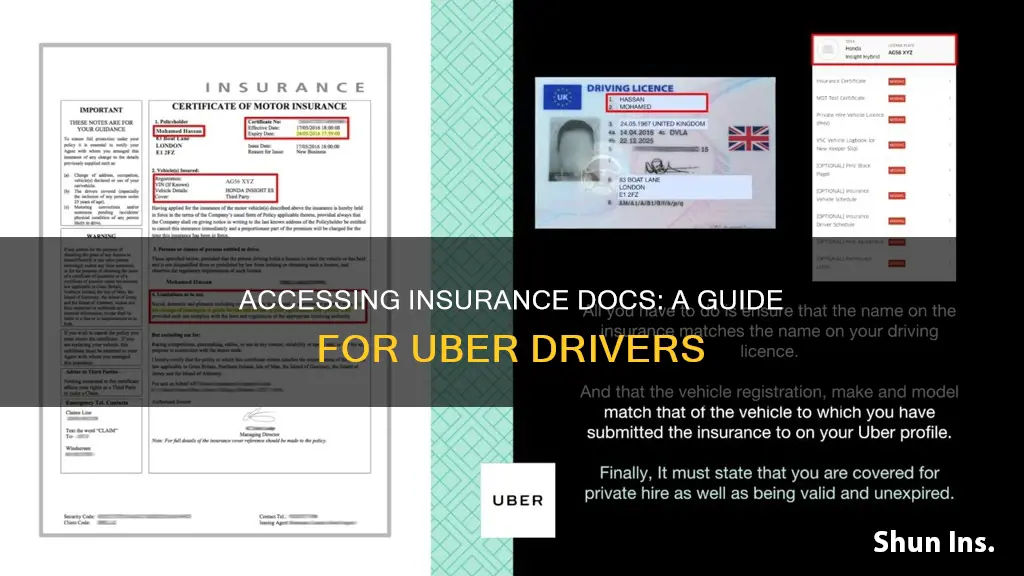 how do you view insurance document on uber driver app