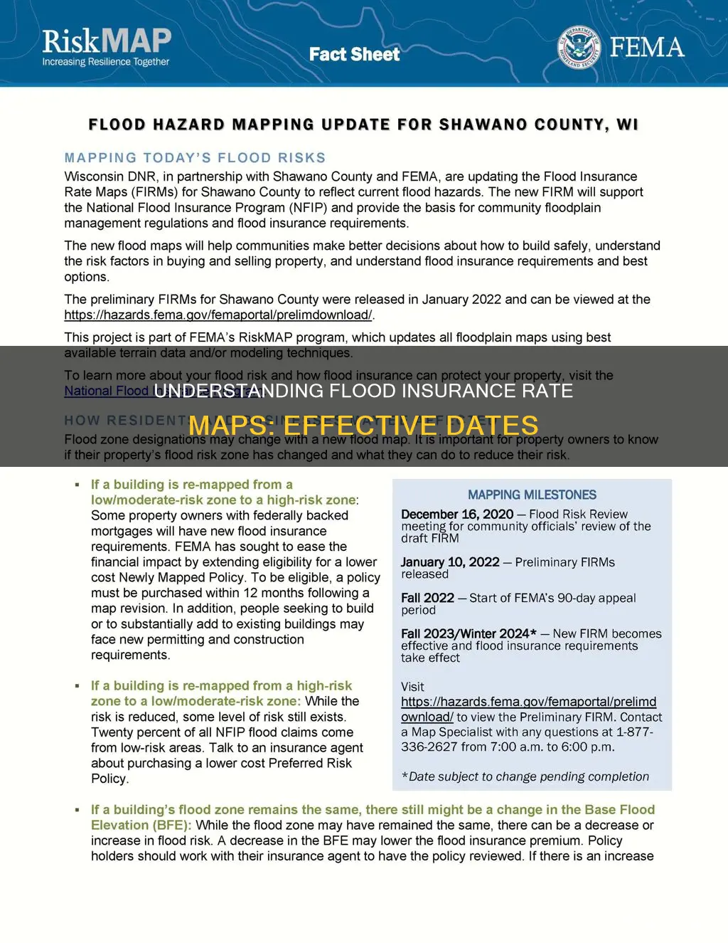 how does a flood insurance rate map become effective