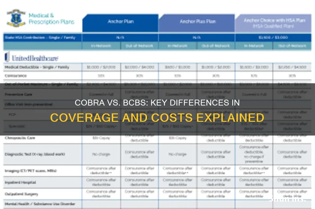 how does cobra differ from bcbs insurance