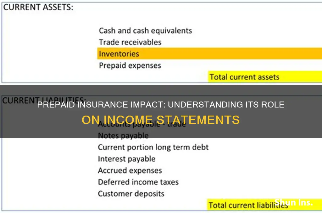how does prepaid insurance reflect on an income statemtn