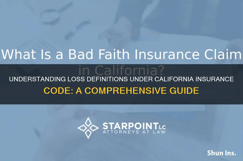 how does the california insurance code define a loss