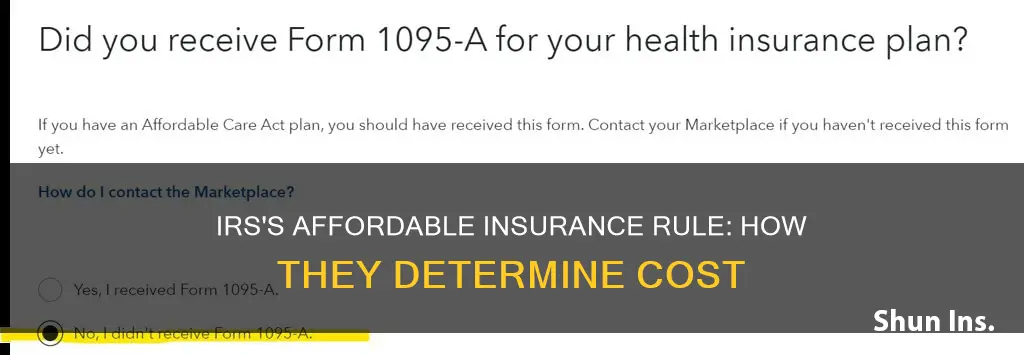 how does the irs know insurance is affordable