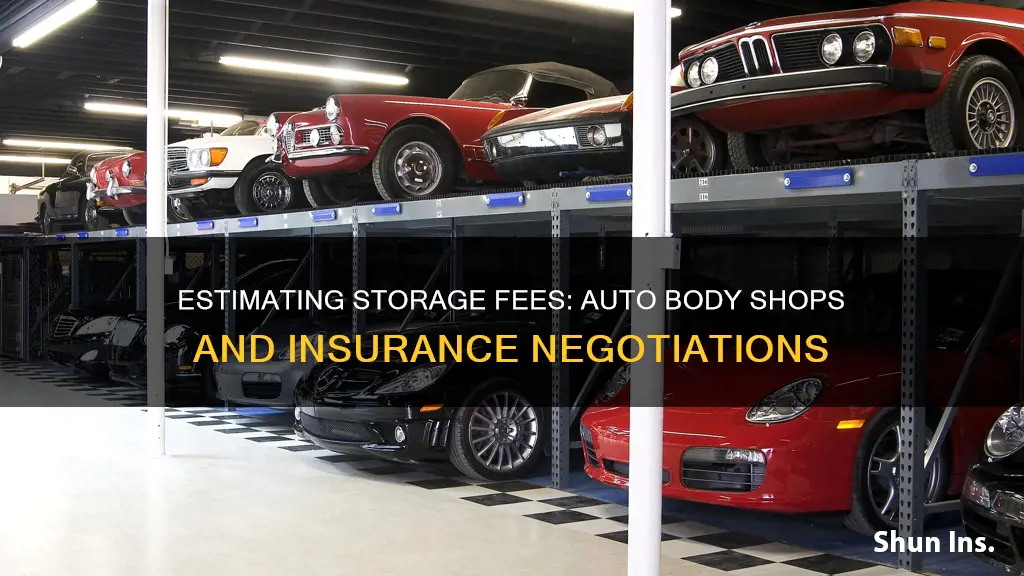 how estimate storage fee from auto body shop to insurance