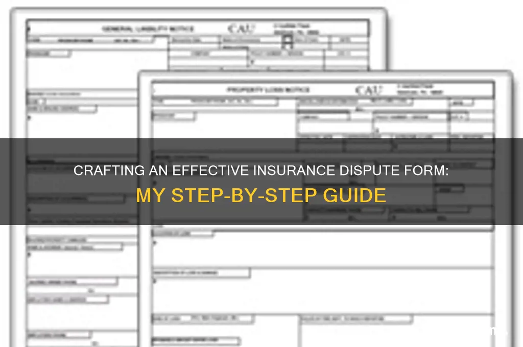 how i make a dispute form for insurance polyci
