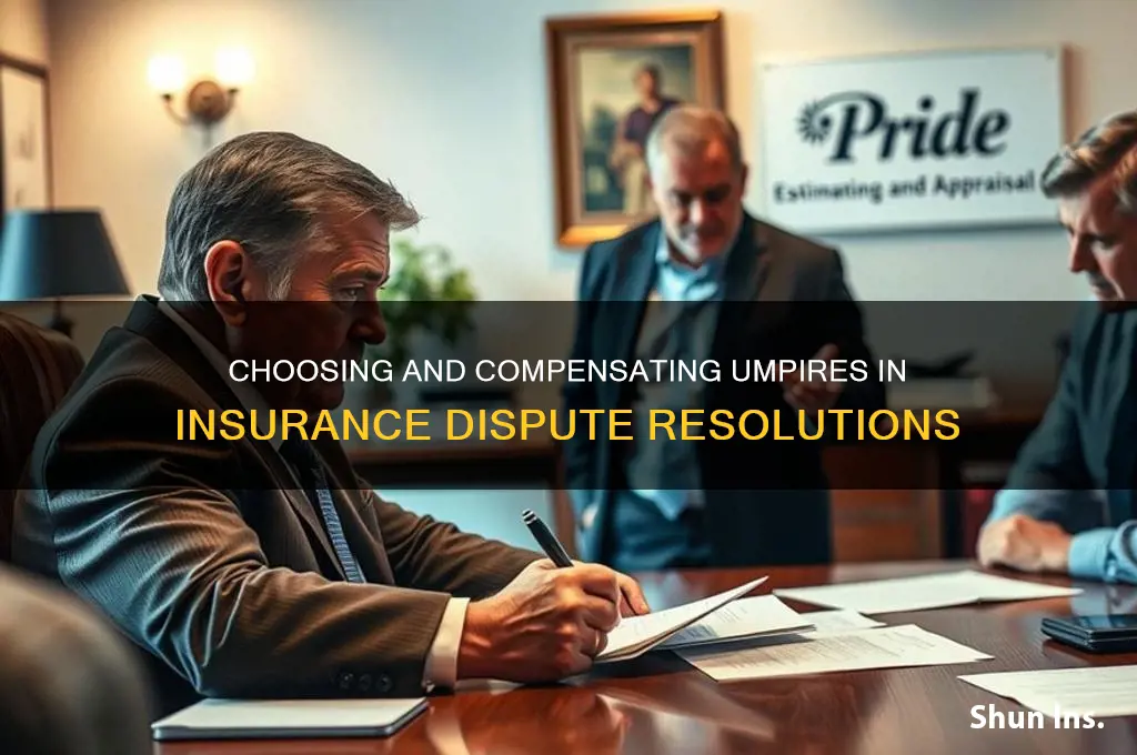 how is an insurance dispute umpire chosen and compensated
