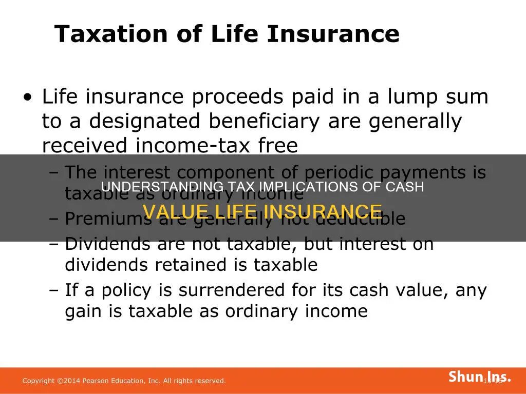 how is cash value life insurance taxed