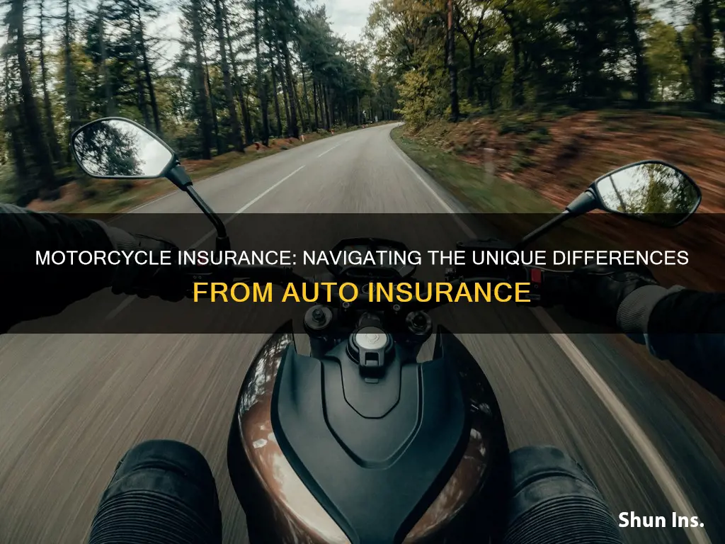 how is motorcycle insurance different from auto insurance