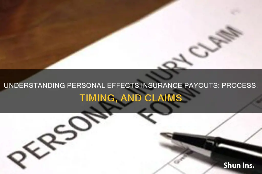 how is personal effevts insurance paid out