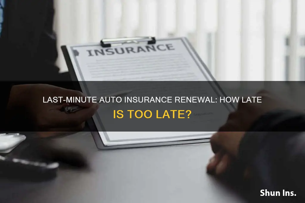 how late can a renewal be paid for auto insurance