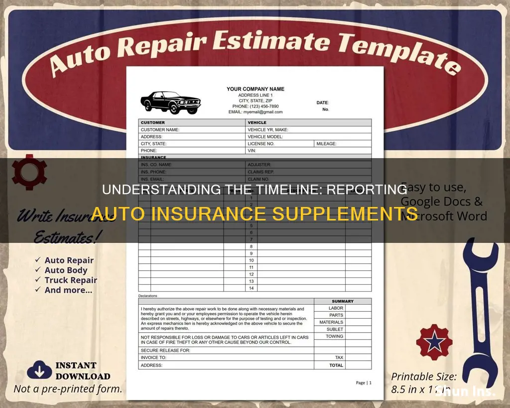 how long can you report a auto insurance suppliment