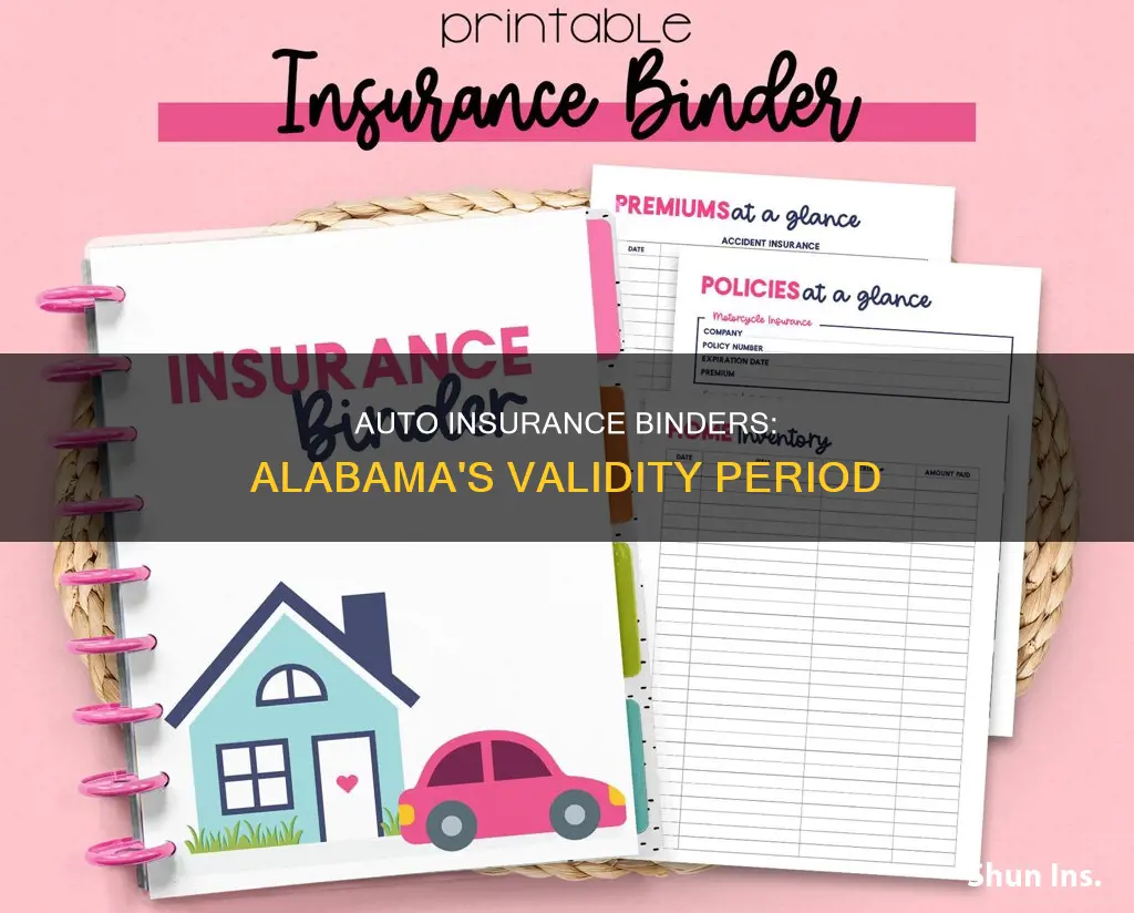 how long does an auto insurance binder last in alabama