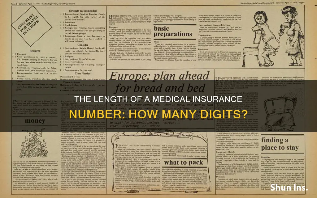 how long is a medical insurance number