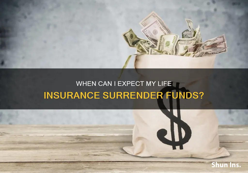 how long until I receive funds from life insurance surrender