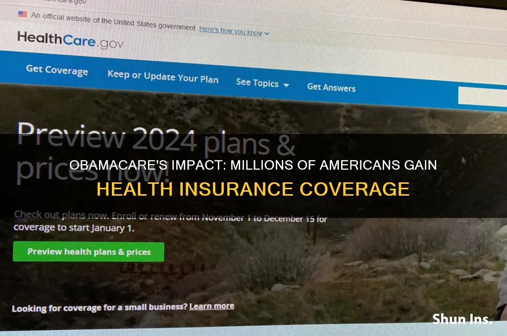 how many americans gained health insureance under obamacare