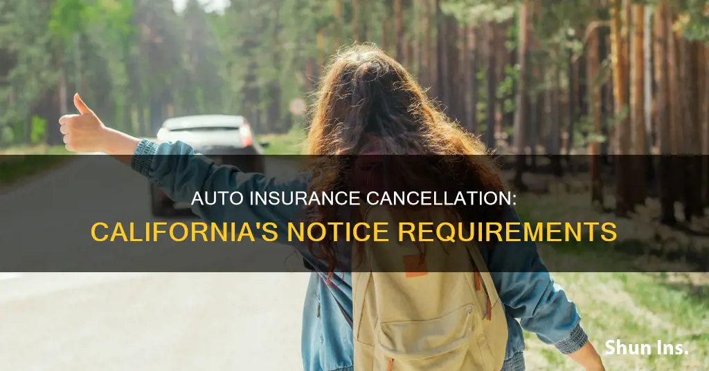 how many days notice of cancellation auto insurance california