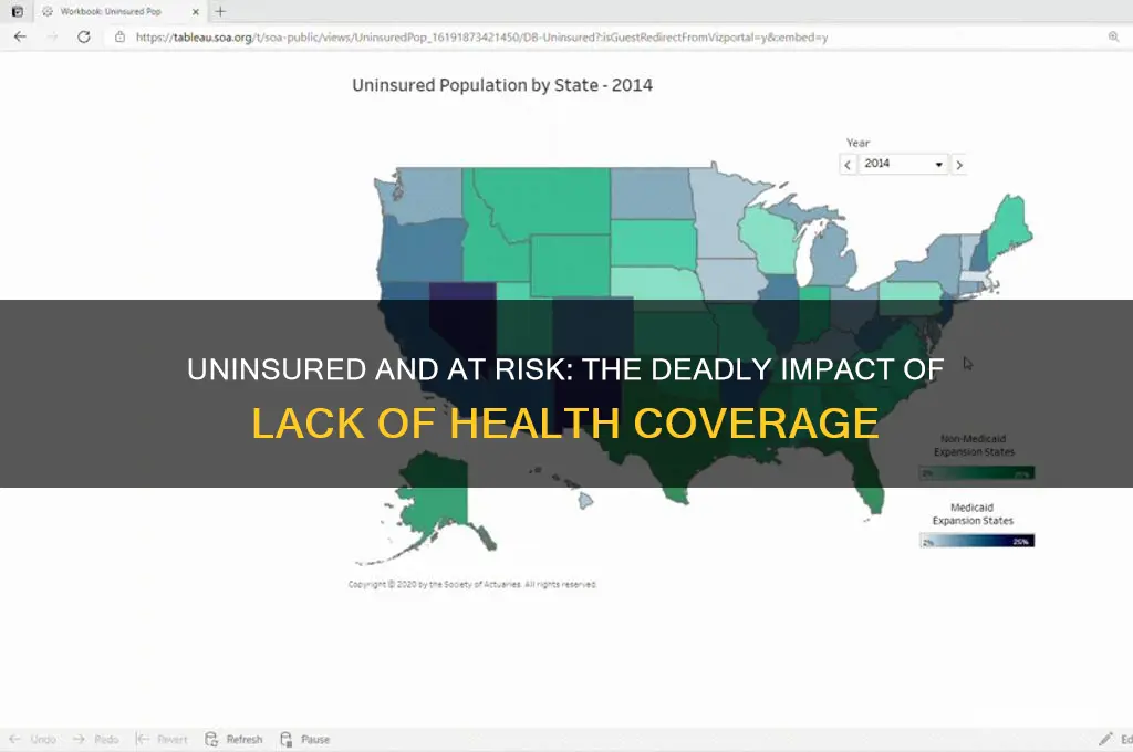 how many die due to lack of health insurance