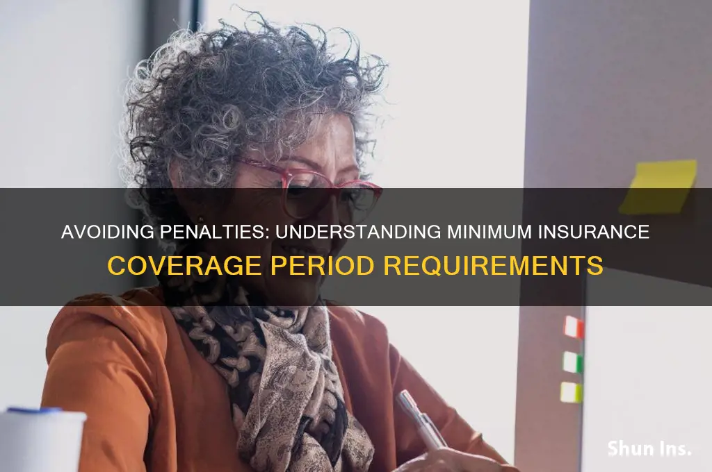 how many months must you have insurance to avoid penalty