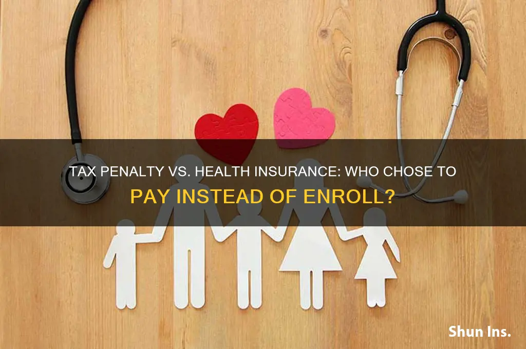 how many paid the tax penalty instead of health insurance