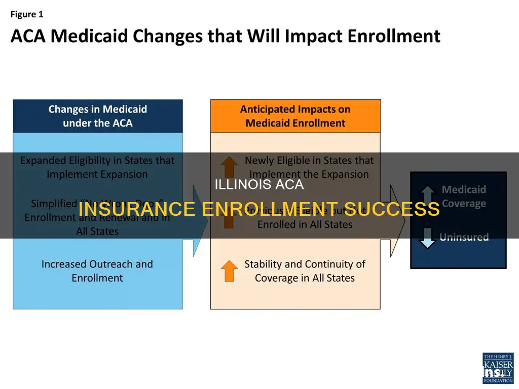 how many people gained insurance through aca in Illinois