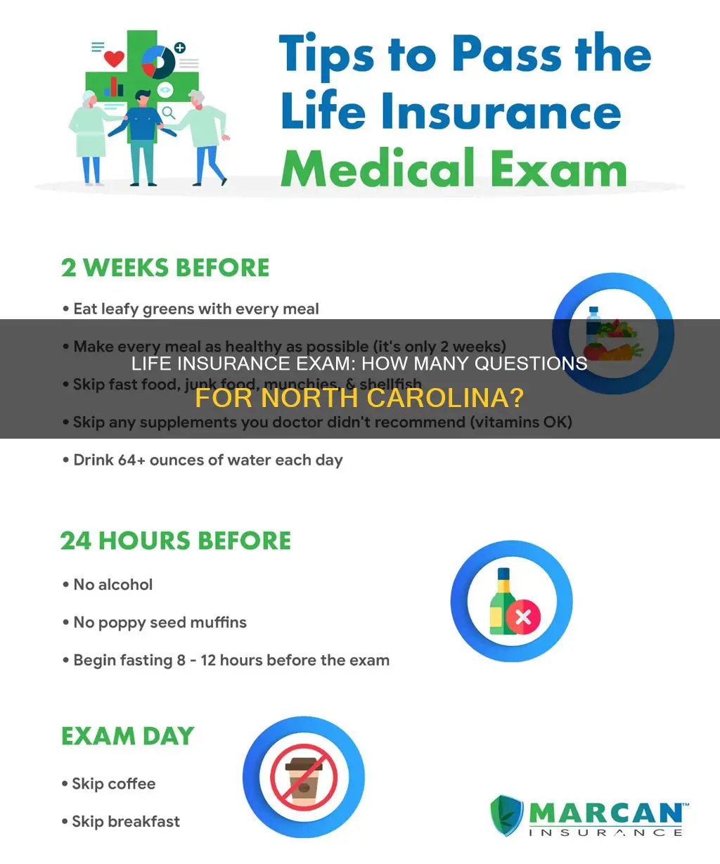 how many questions are on the nc life insurance exam