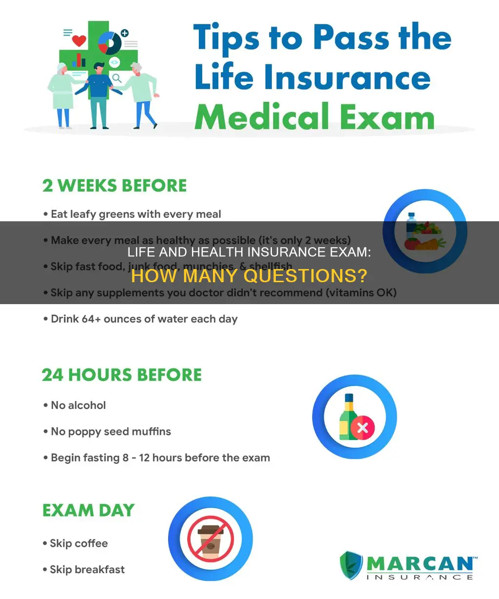 how many questions is the life and health insurance exam