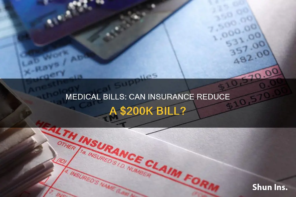 how much can insurance lower 200000 bill medical