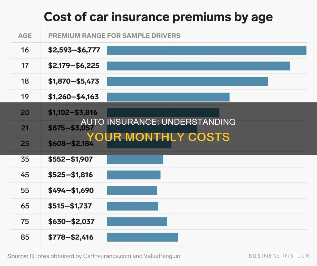 how much does auto insurance cots per month