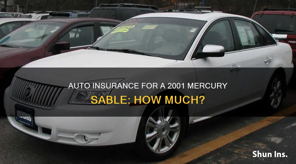 how much is auto insurance for a 2001 mercury sable