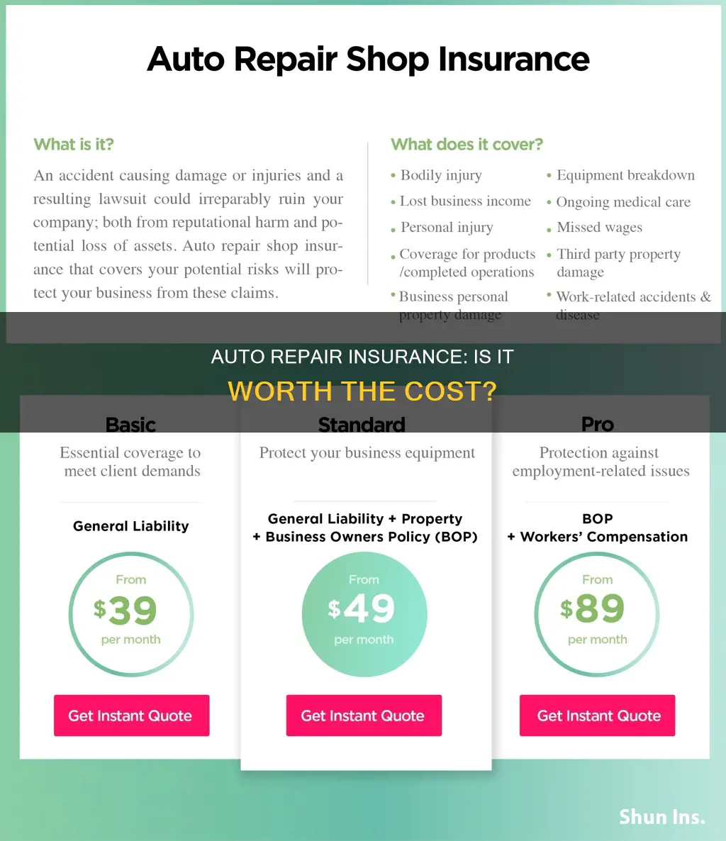 how much is auto repair insurance