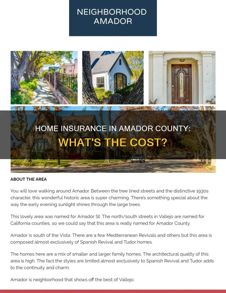how much is homeowners insurance in amador county california