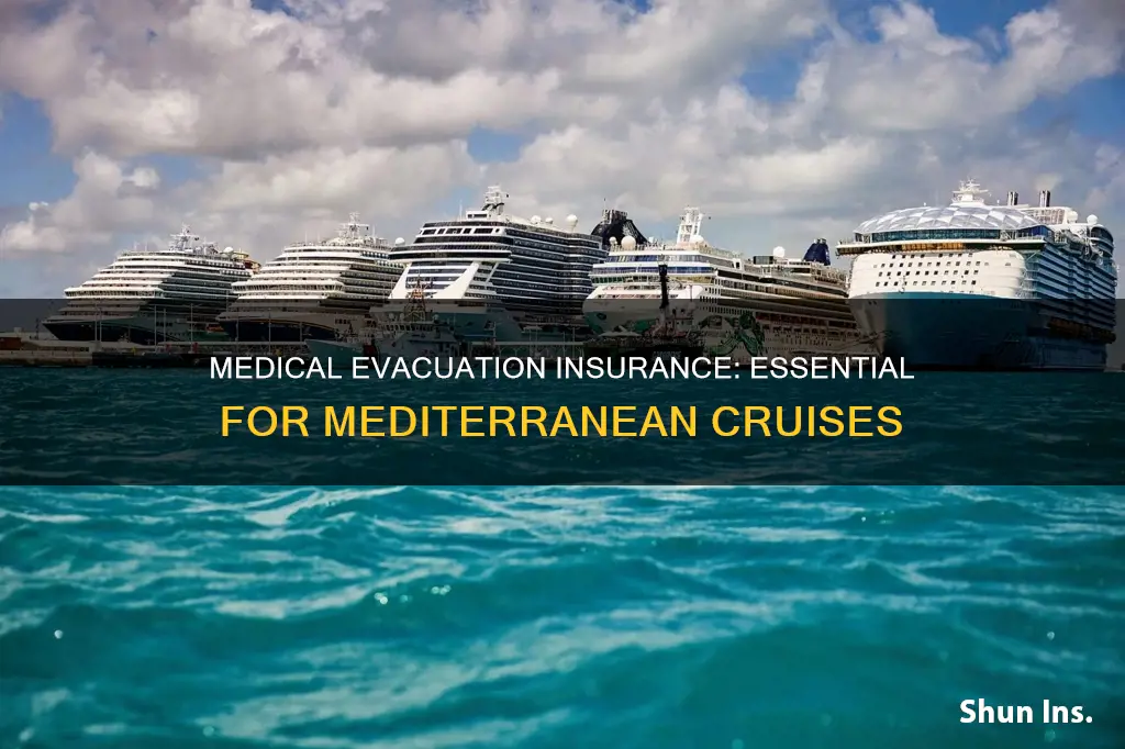how much medical evacuation insurance going on mediterranean cruise