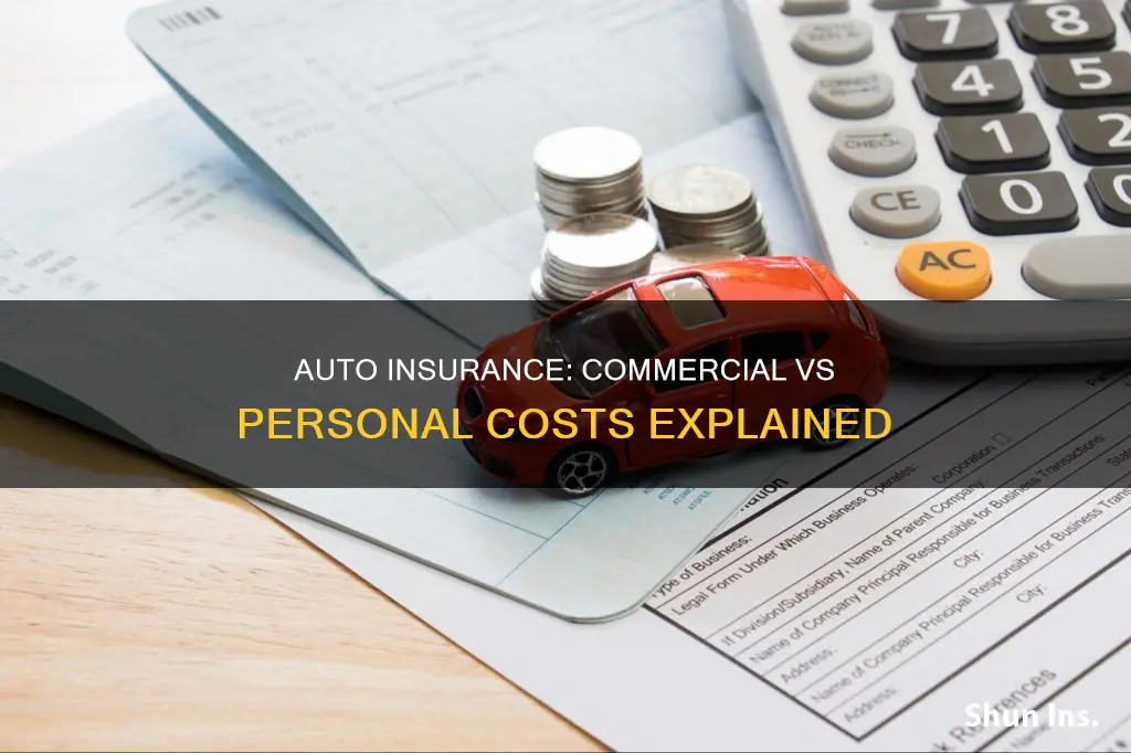 how much more is commercial auto insurance than personal