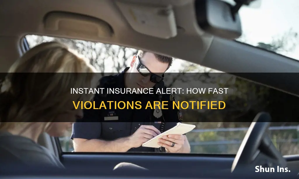 how quickly does insurance know about a traffic violation