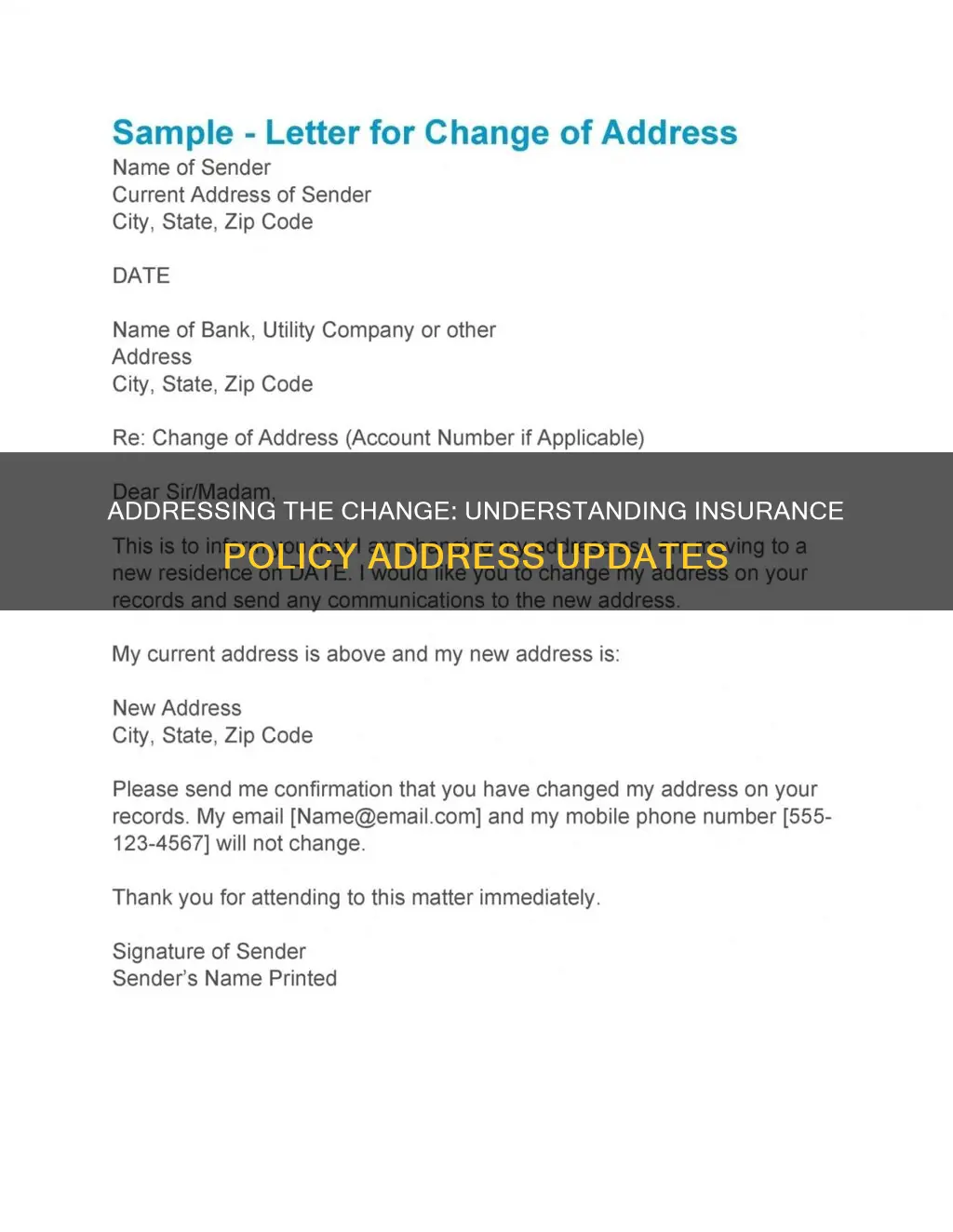 how soon must an insurance notify change of address