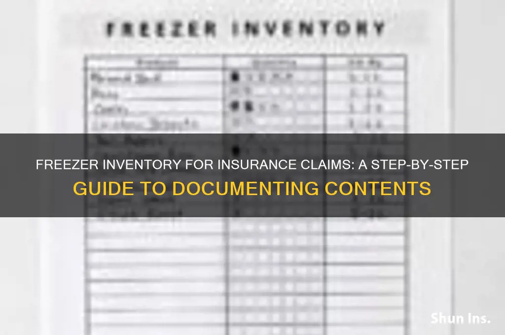 how ti fill out freezer contents for insurance