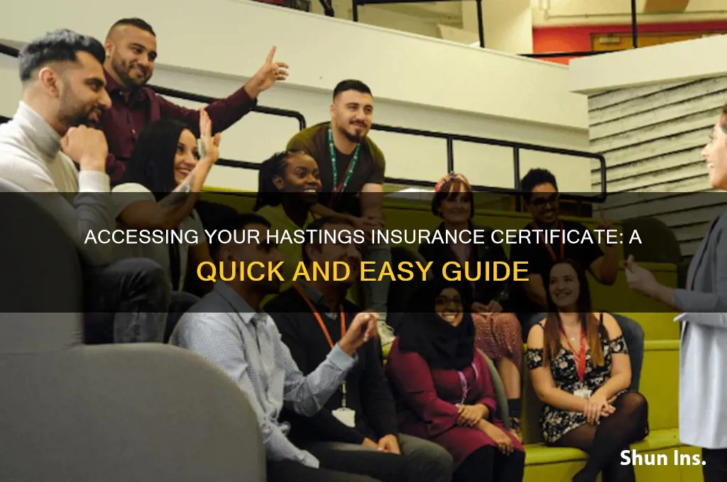 how to access insurance certificate hastings
