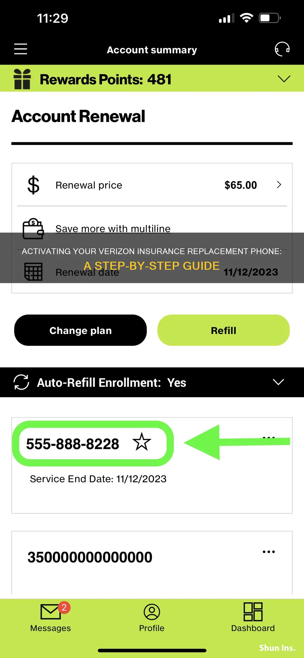 how to activate insurance replacement phone verizon