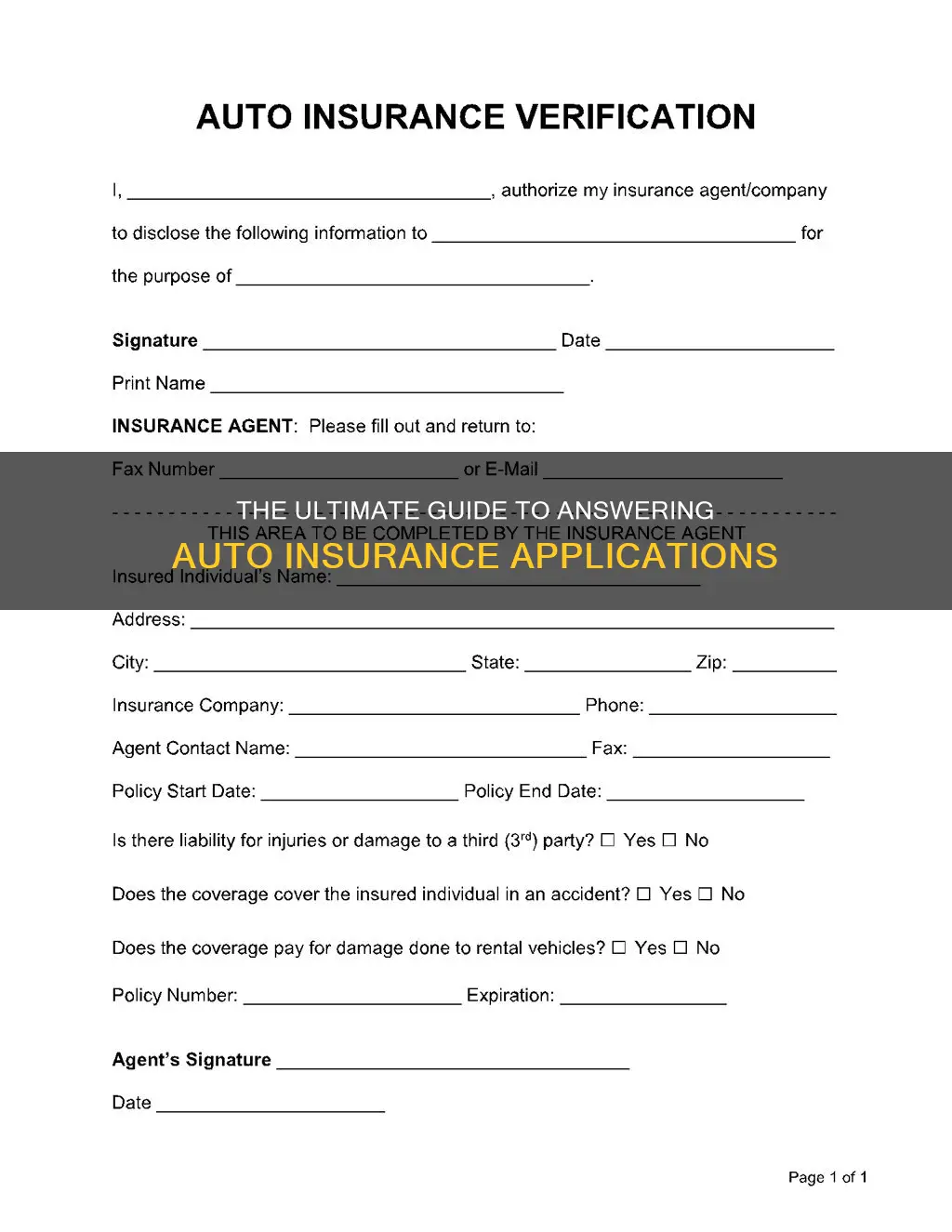 how to answer auto insurance application