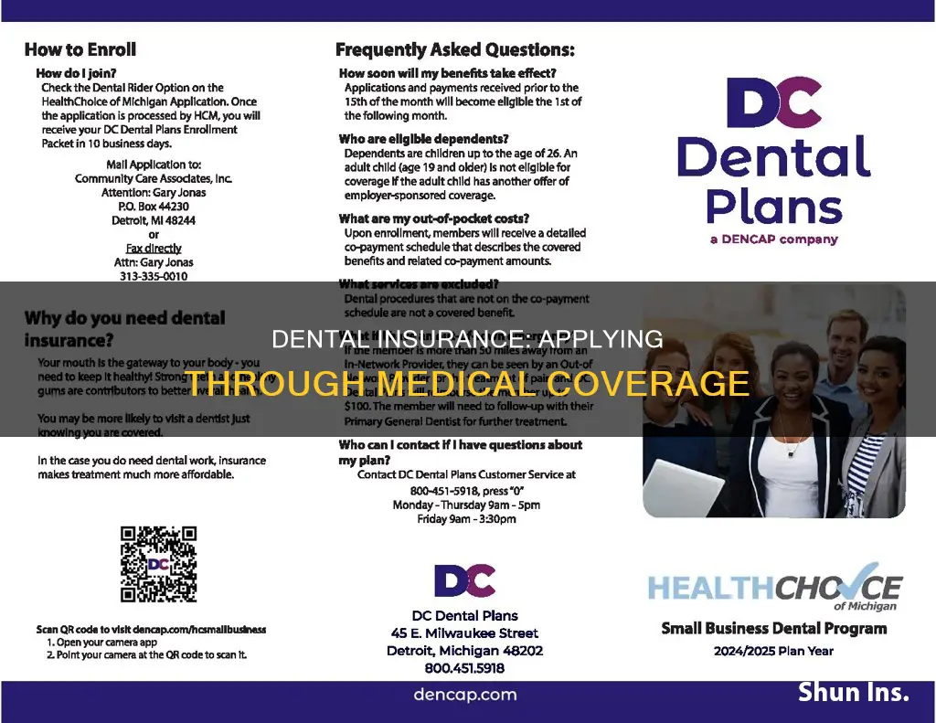 how to apply for dental insurance through medical