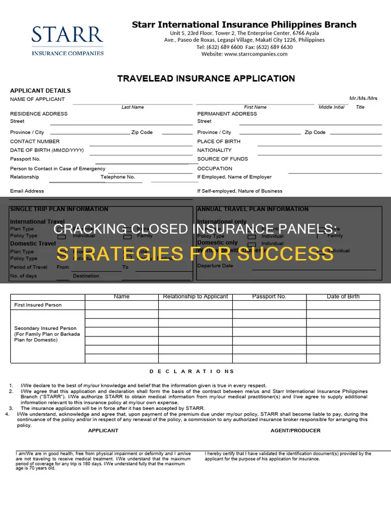 how to apply to a closed insurance panel