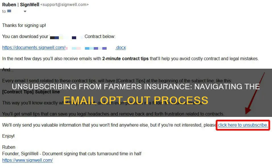 how to be removed from farmers insurance email list