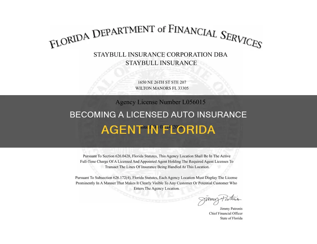 how to become a licensed auto insurance agent in Florida