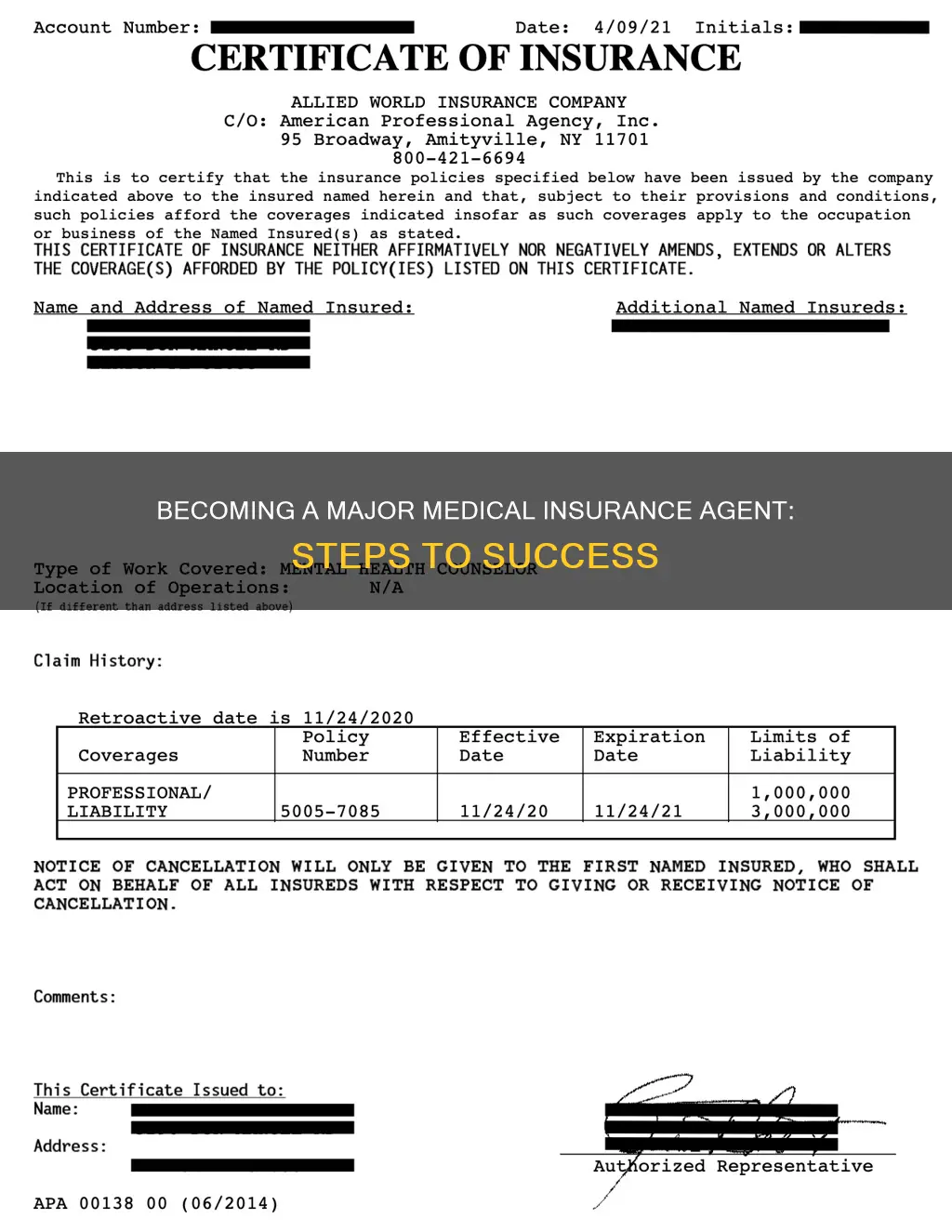 how to become a major medical insurance angent