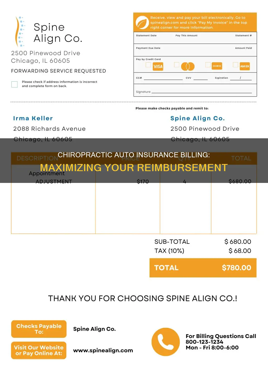 how to bill auto insurance chiropractic